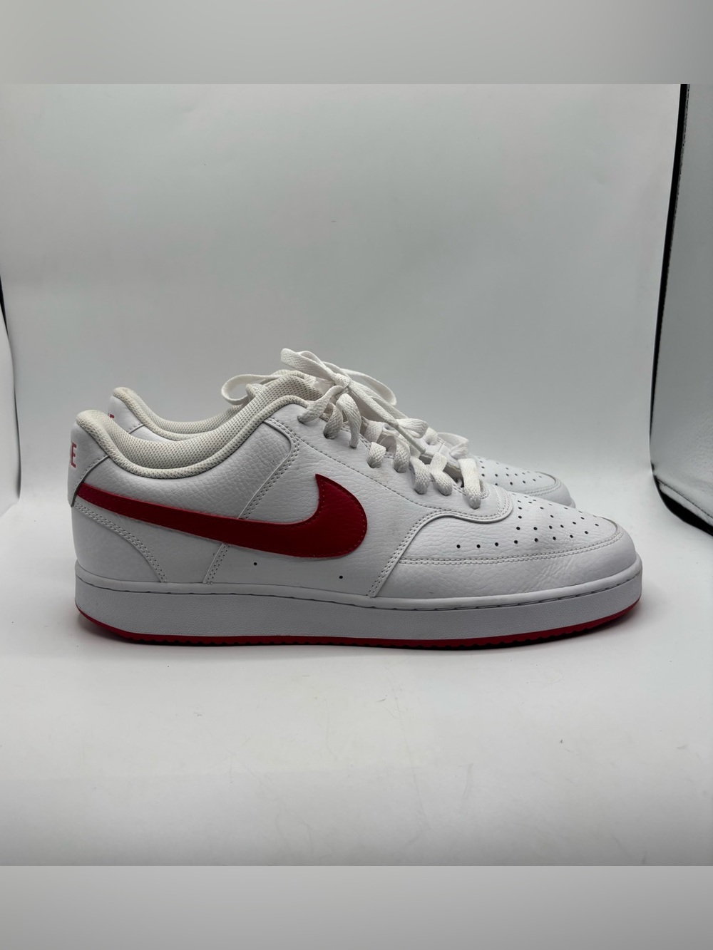 Nike Court Vision Low White Red Forrest Gump Vibes Sneakers Men's Size 12